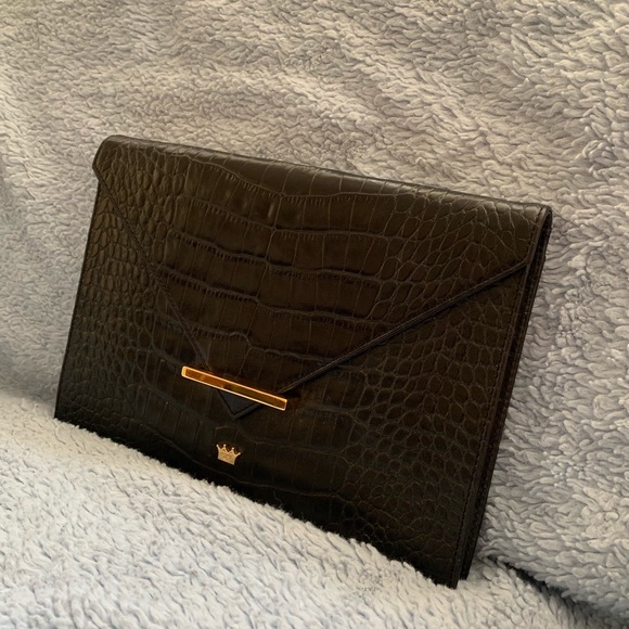 Elaine Turner Black Envelope Clutch - Picture 2 of 6